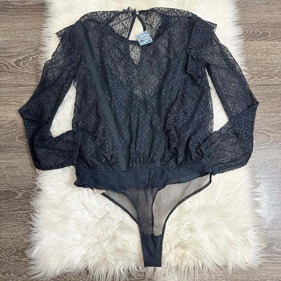 NWT Free People Intimately Womens Goldie Bodysuit Size Medium Lace Whimsigoth - Picture 3 of 6